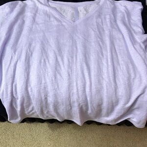 Eileen Fisher White V-Neck Top